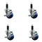 Service Caster 3'' SS Blue Poly Swivel 1-1/8'' Expanding Stem Caster Set with Brake, 4PK SCC-SSEX20S314-PPUB-BLUE-TLB-118-4 - alternate 1